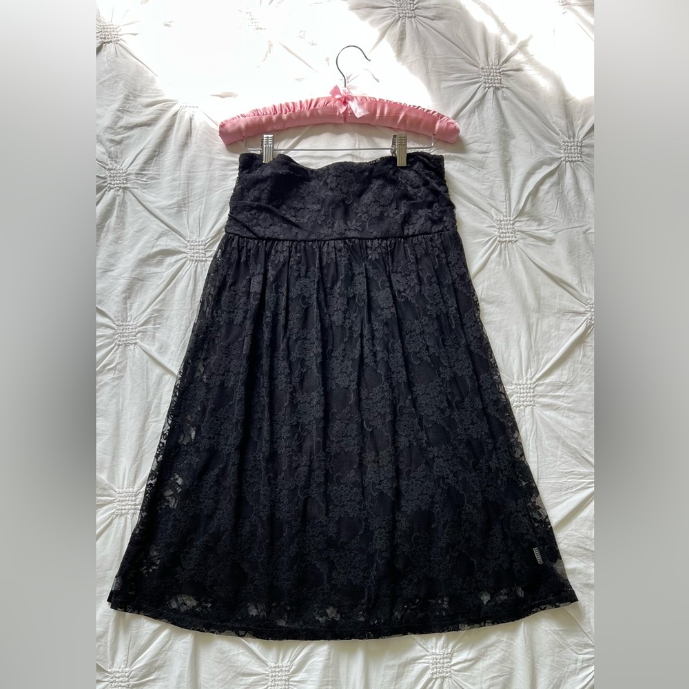 Lani Black Floral Midi Skirt